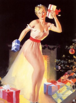 サンタを待ちながらのクリスマスイブ 1954 ピンナップ Oil Paintings